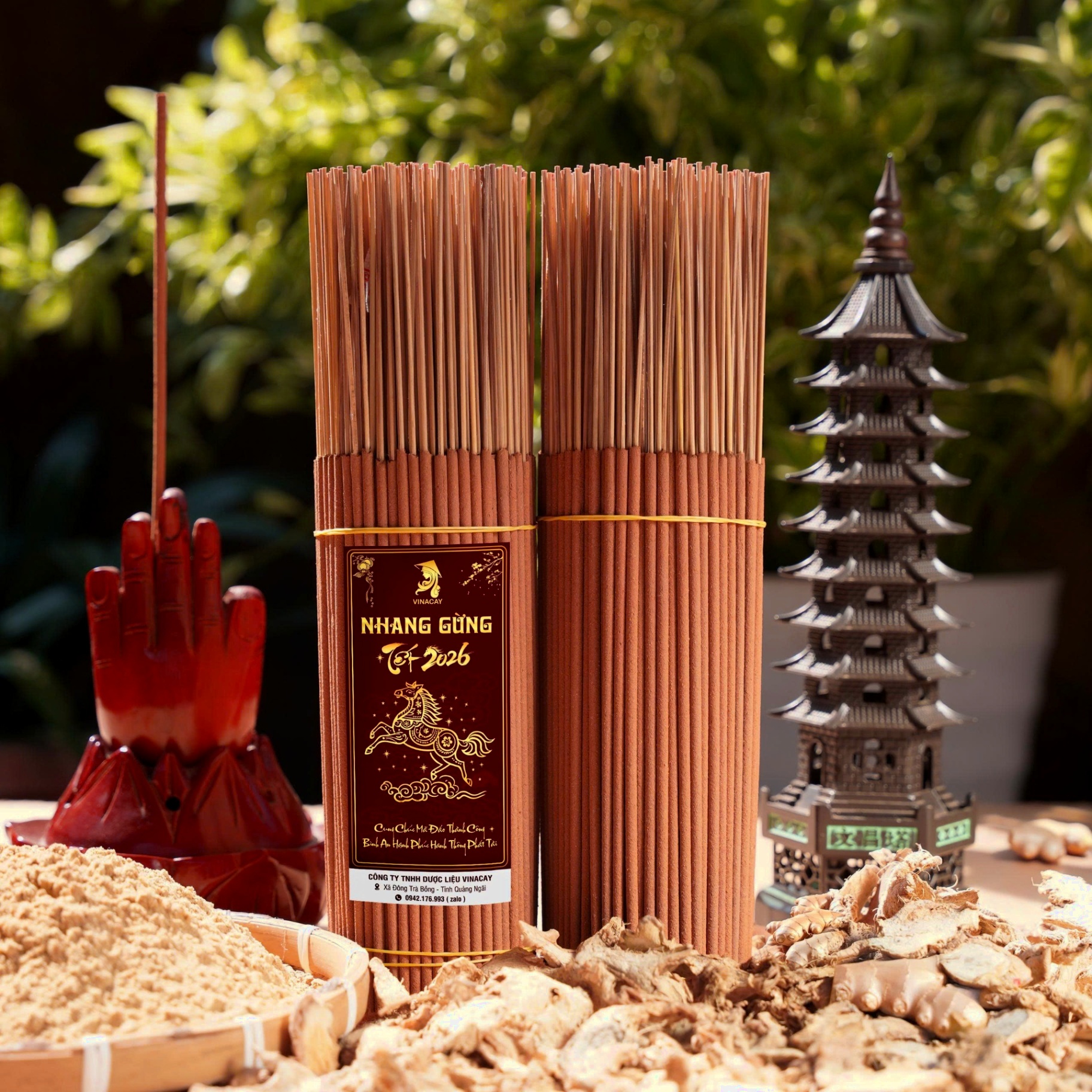 Nhang Gừng Quảng Ngãi Tự Nhiên Vinacay (500g / 1kg)